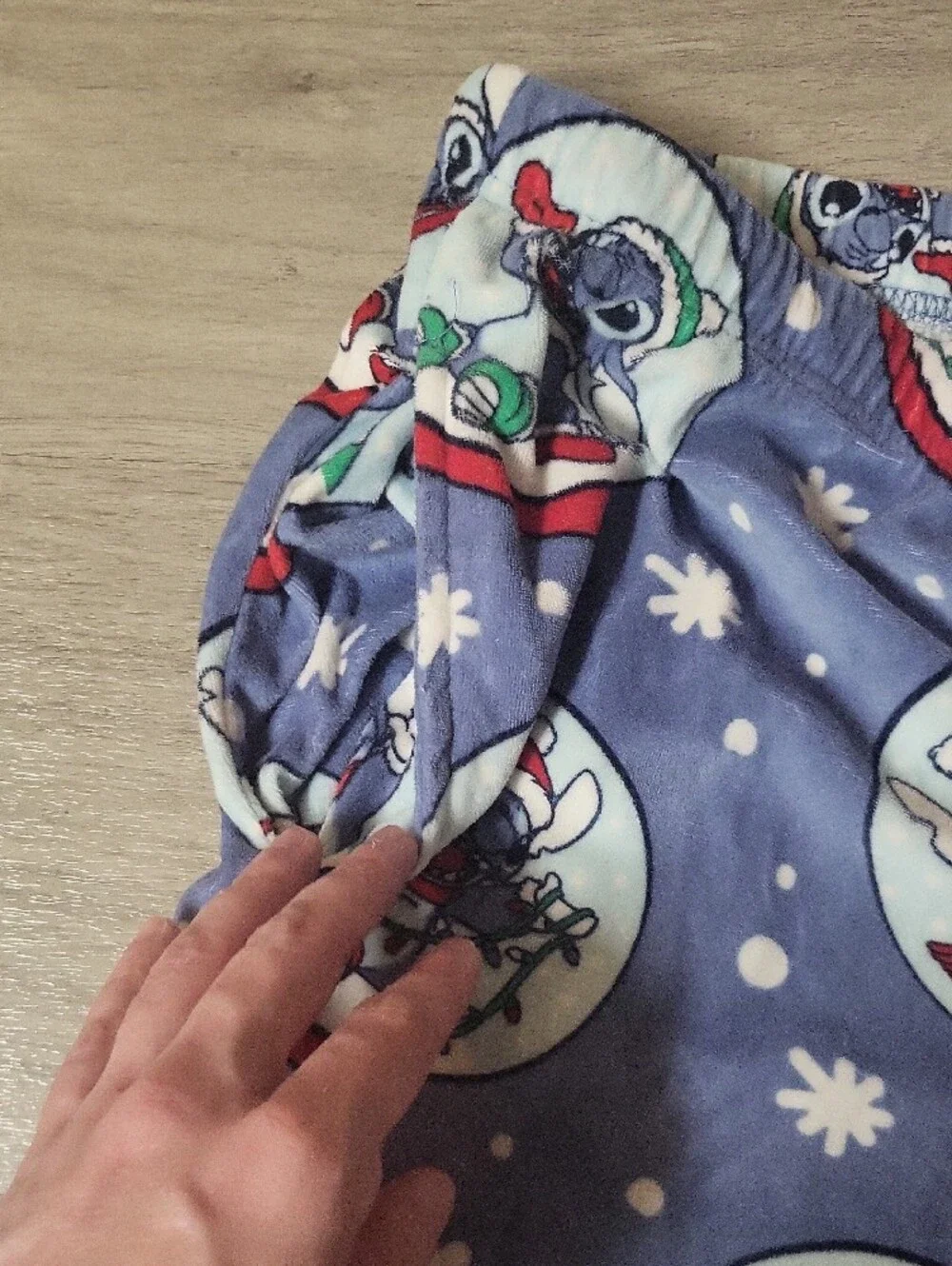 Disney Blue Fleece Pajama Bottoms with Red Drawstring - Picture 4 of 5